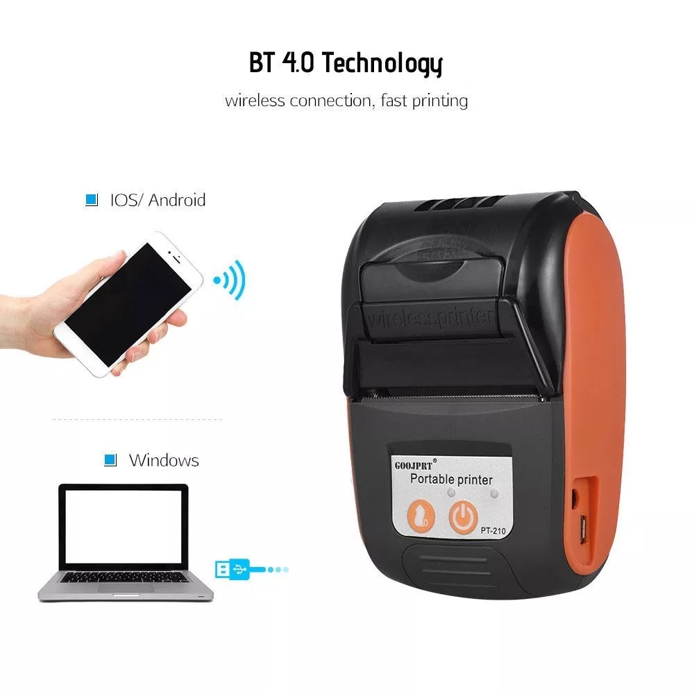 Impresora Termica Portatil Bluetooth 58mm Recargable Impresoras Usos Diversos Kiai Tools 8018